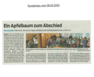 Bühläckerschule - Zeitungsbericht - Abschied