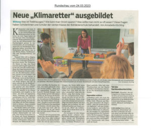 Bühläckerschule - Zeitungsbericht- Klimaretter ausgebildtet