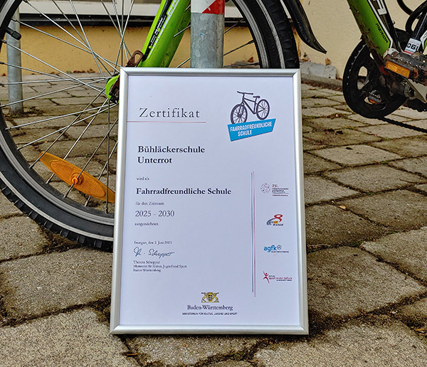Fahrradfreundliche Schule - Bühläckerschule Unterrot